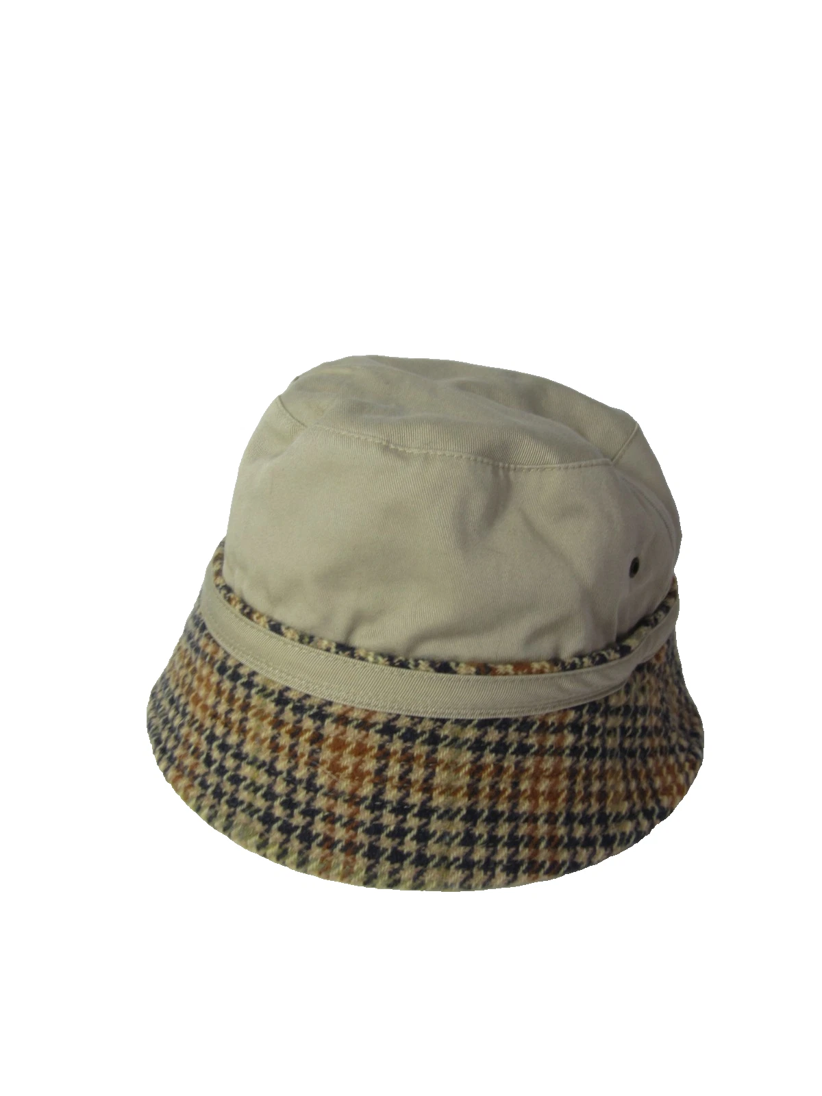 New Unisex M / L J Crew Bucket Hat Lambswool Herringbone Khaki Beige Reversible