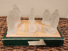 Celebrations 6 Pc. Piece Frosted Nativity Set Christmas Decor Open Box Vintage