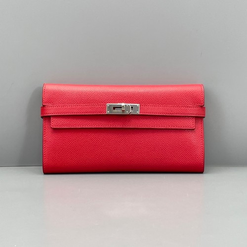 15% OFF Hermes Kelly To Go Wallet On Chain Rouge Casaque Epsom Calfskin