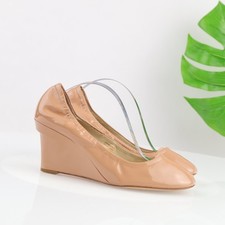 Vera Wang Lavender Womens Ella Pump Size 8 Tan Nude Patent Wedge Heel Dress Shoe