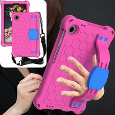 For Samsung Galaxy Tab A11 / A11 2025 Hand Grip Kickstand Case w Shoulder Strap