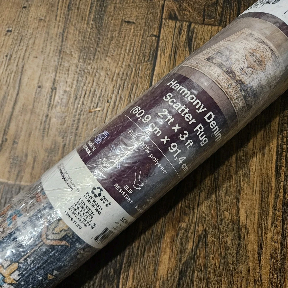 Home Decorators Collection Harmony Denim 2"x3" Indoor Machine Washable Rug - Image 2 of 4