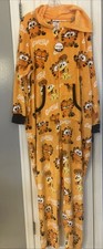 The Garfield Movie Orange All Over Print Fleece Hooded Pajamas Women 3X- 22W/24W