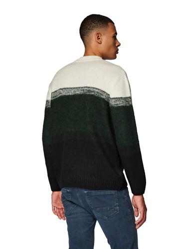 MAVI Herren Sweater Pullover STRIPE SWEATER, Grün/Weiß, M - Bild 2 von 3