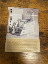 Toddler Potty Training Seat w/ Ladder Steps Foldable Gray White Toilet Trainer