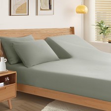 Split Top King Fitted Sheet Only for Adjustable Bed Ultra-Soft Microfiber 34 ...