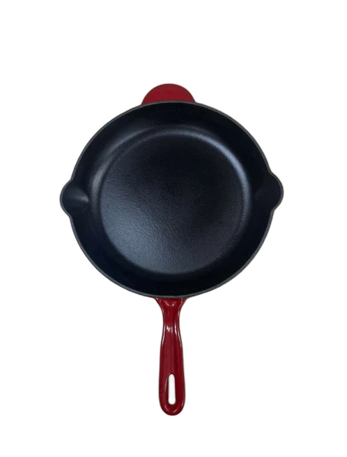 Enameled Cast Iron Skillet Frying Pan – Red or Blue - Image 2 of 4