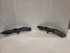 Two 8" Spring Assisted Pocket Knife, Folding Knife