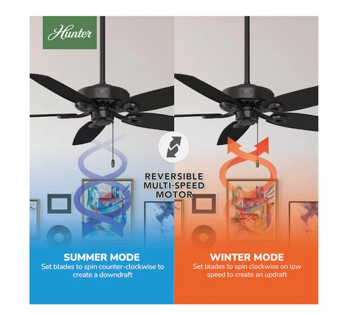 Hunter Builder Elite 52-in Matte Black Ceiling Fan Light kit Compatible - Picture 5 of 5