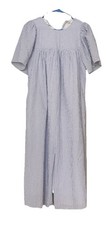 Madewell Womens Ruffle Sleeve Dress Size SSeersucker Gingham Blue Split Front