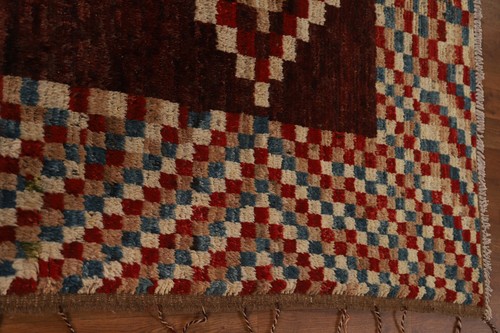 Kariert Marokkanische Wolle Fläche Teppich 1.5x2.4m Handgeknüpft für Badezimmer - Bild 13 von 19