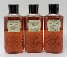 3 NEW BATH  BODY WORKS WHISKEY TOAST FOR MEN'S 3 IN 1 HAIR FACE WASH SHOWER GEL