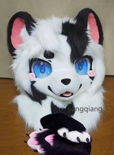 Fursuit Long Fur Husky Fox Mascot Head Party Halloween Fur Cosplay-Promotion