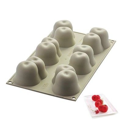 Silikomart Home Series Rosso Sicilia Cherry Silicone Mold, 6 Cavities
