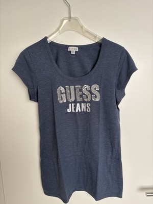 GUESS Damen T-Shirt In Jeansblau Gr. XL