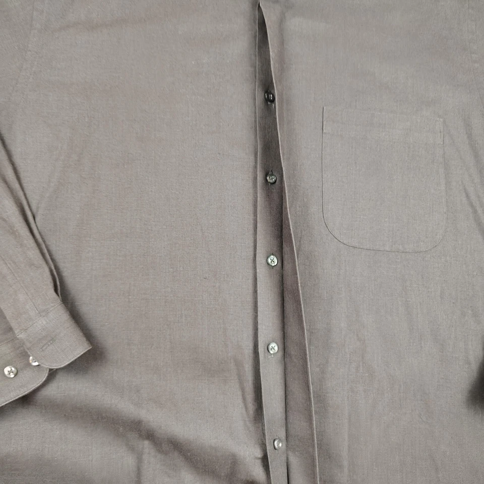 Alfani Shirt Mens 16.5 32-33 Black Linen Cotton Blend Band Collar Long Sleeve - Image 4 of 4