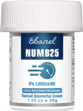 Ebanel 5 Lidocaine Numbing Cream, Pain Relief Burn Itch Numb Cream, Maximum S...