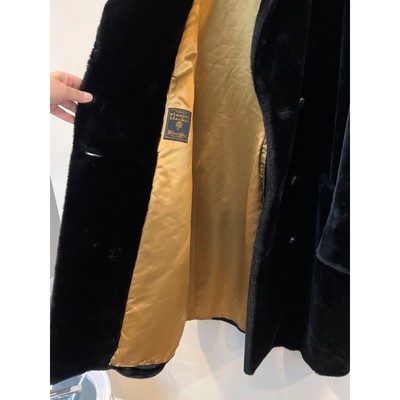 Manteau Noir Stanley Blacker Fausse Fourrure - Double Poitrine, Taille XS (40), Occasion Très Bon état