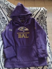 Baltimore Ravens NFL Team Pullover Hoodie Purple Sweatshirt Sz -Large Youth.