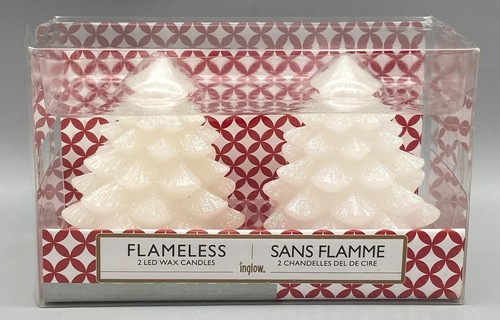Velas de cera LED Flamelss blanco brillo forma árbol de Navidad paquete de 2 NUEVO brillo - Imagen 2 de 8