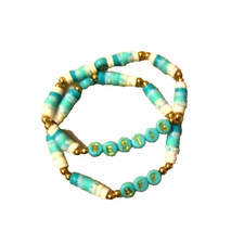 Set of 2 Stretchy Bead Friendship Bracelets - Bestie BFF