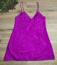 Vtg Victoria Secret size M Nightgown Satin Lace Strap Slip Chemise Lingerie