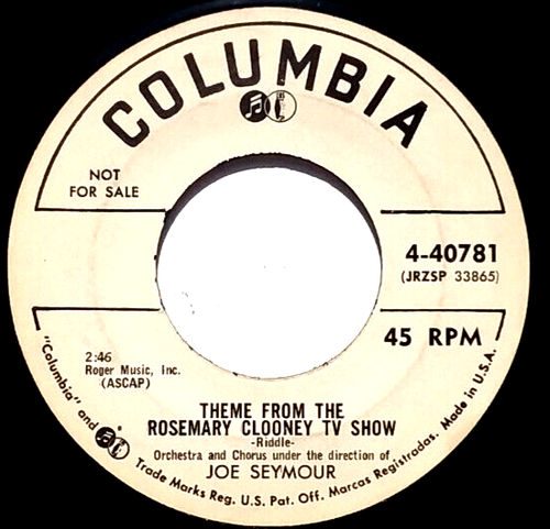JOE SEYMOUR - Theme The Rosemary Clooney TV Show - Vinyl 45rpm 440781 PROMO - Picture 4 of 4