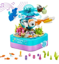 Ocean Fantasy – Rotating Music Box Building Brick Set | General Jim's