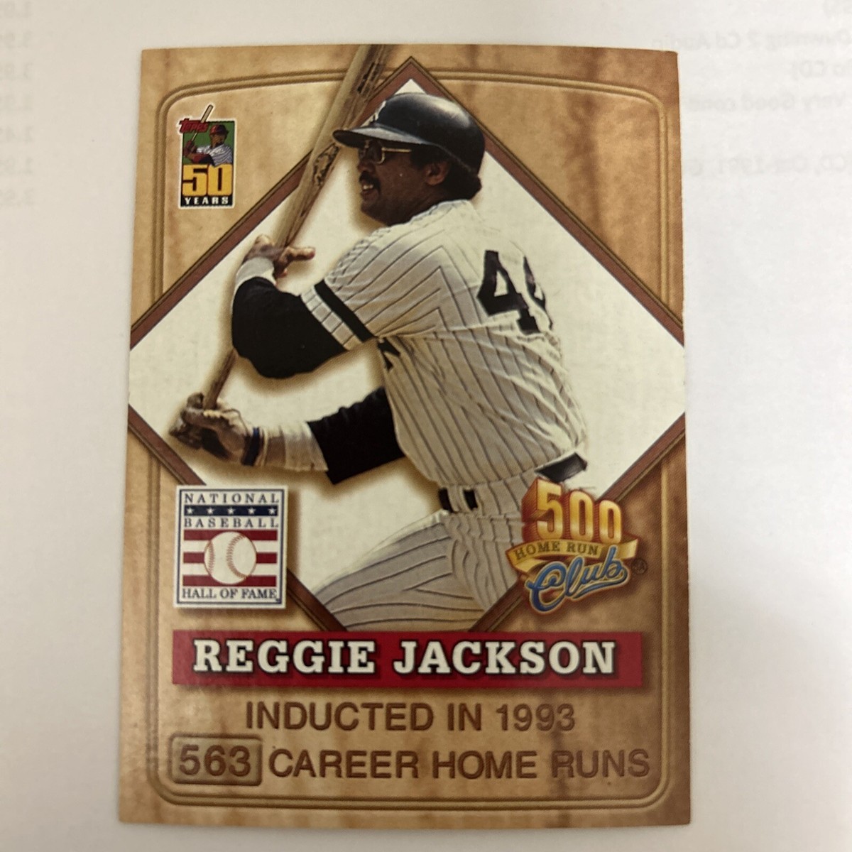 REGGIE JACKSON 2001 Topps Post Cereal 500 HR Club 8 HOF New York