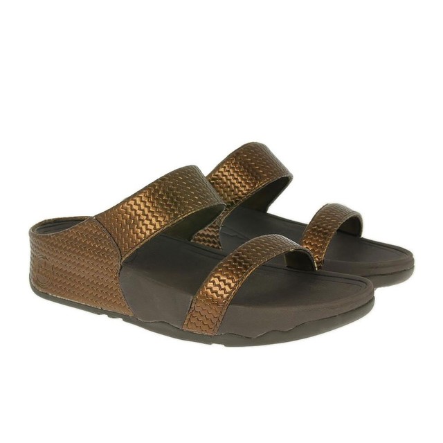 WOMENS LULU SLIDE BRONZE FITFLOP WEAVE MULTIPLE SIZES NEW MSRP $100 | eBay