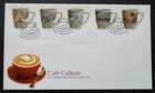 AtoZ. 2005 New Zealand FDC Coffee Cup Shaped Stamps with Cafes