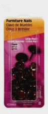 HILLMAN Large Round 7/16" Brown FURNITURE NAILS Smooth Fasteners 25pc 122689 NEW
