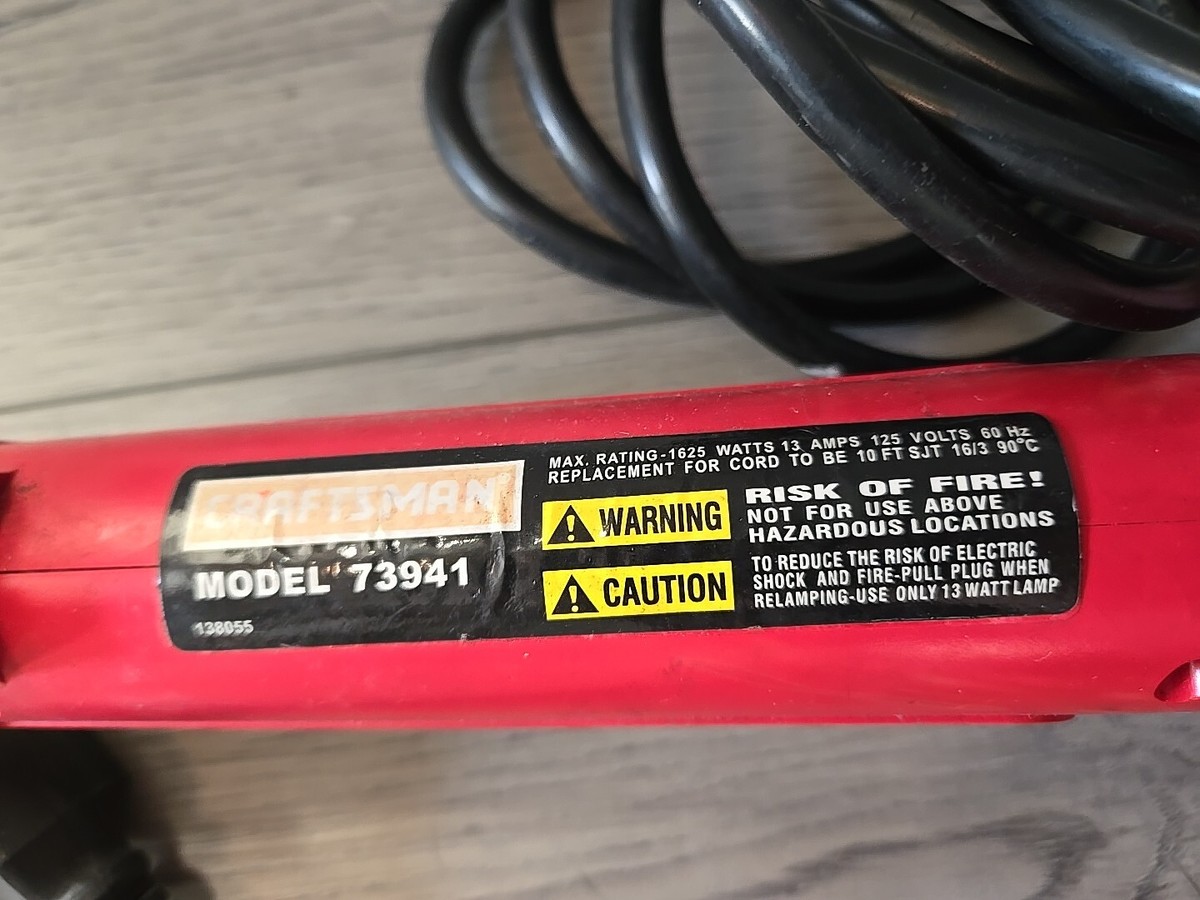 Vintage 1980s Craftsman Electric 13W Twin Fluorescent Work Light