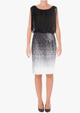 Calvin Klein Sequin Ombre Sheer Cocktail Dress Size WhimsyGoth Office Siren