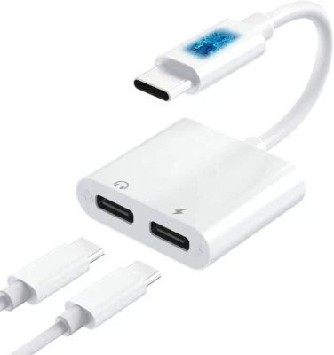 USB Typ C Dual 2 in 1 Typ C Splitter Audio Adapter Kopfhörer Laden und Musik - Bild 1 von 4