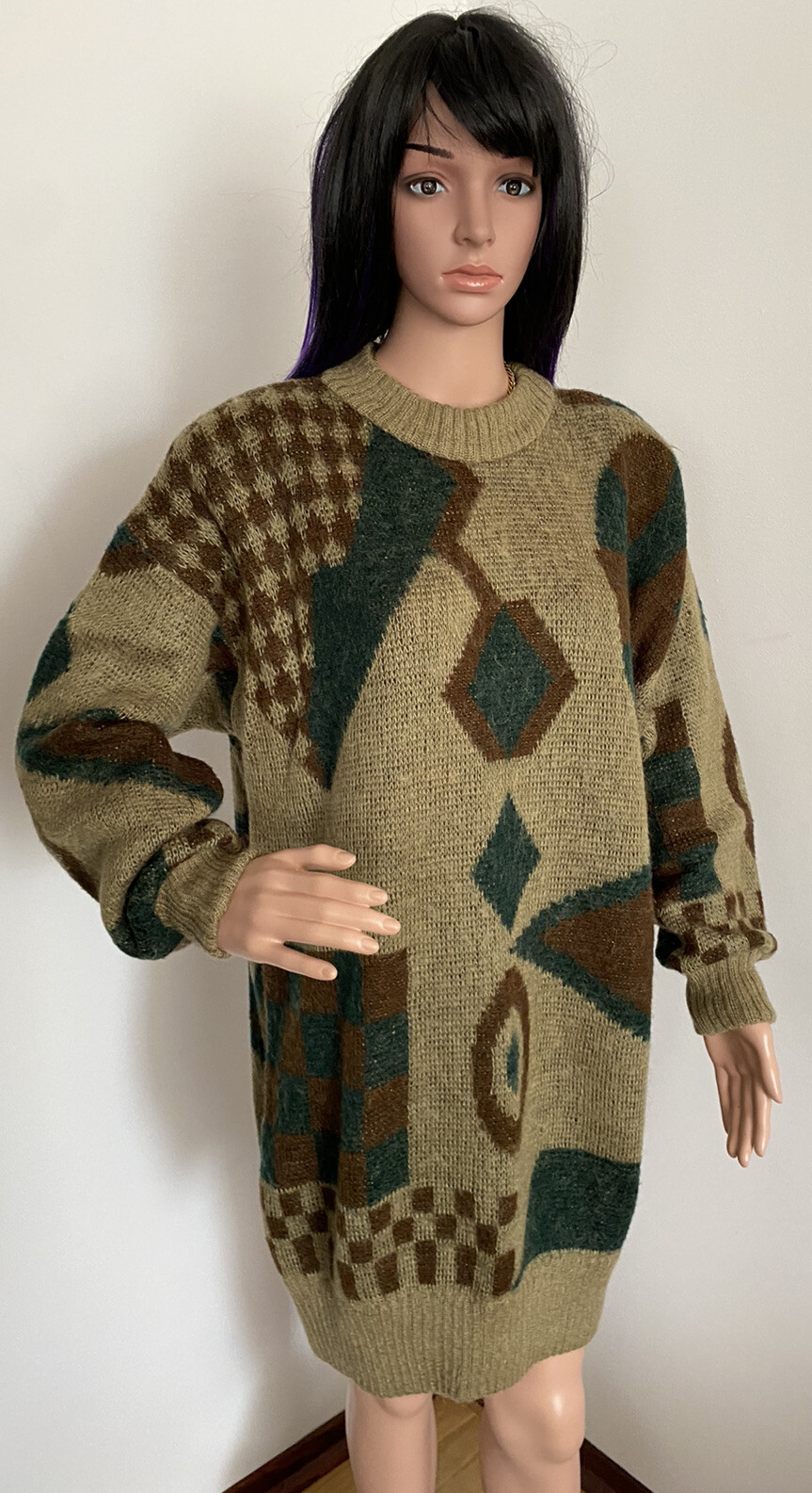 MISSONI ❤️RARE VTG  Italy Alpaca Mohair Wool Dress Pullover Sweater Jumper L🔥 image 2