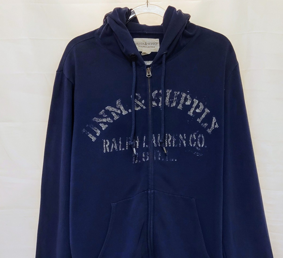 Ralph Lauren Denim & Supply Men's Navy Full Zip Hooded Logo