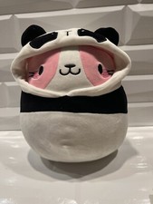 Squishmallows 8” JOXTINE Pink cat in🐱 Panda hoodie RARE Claire's Exclusive