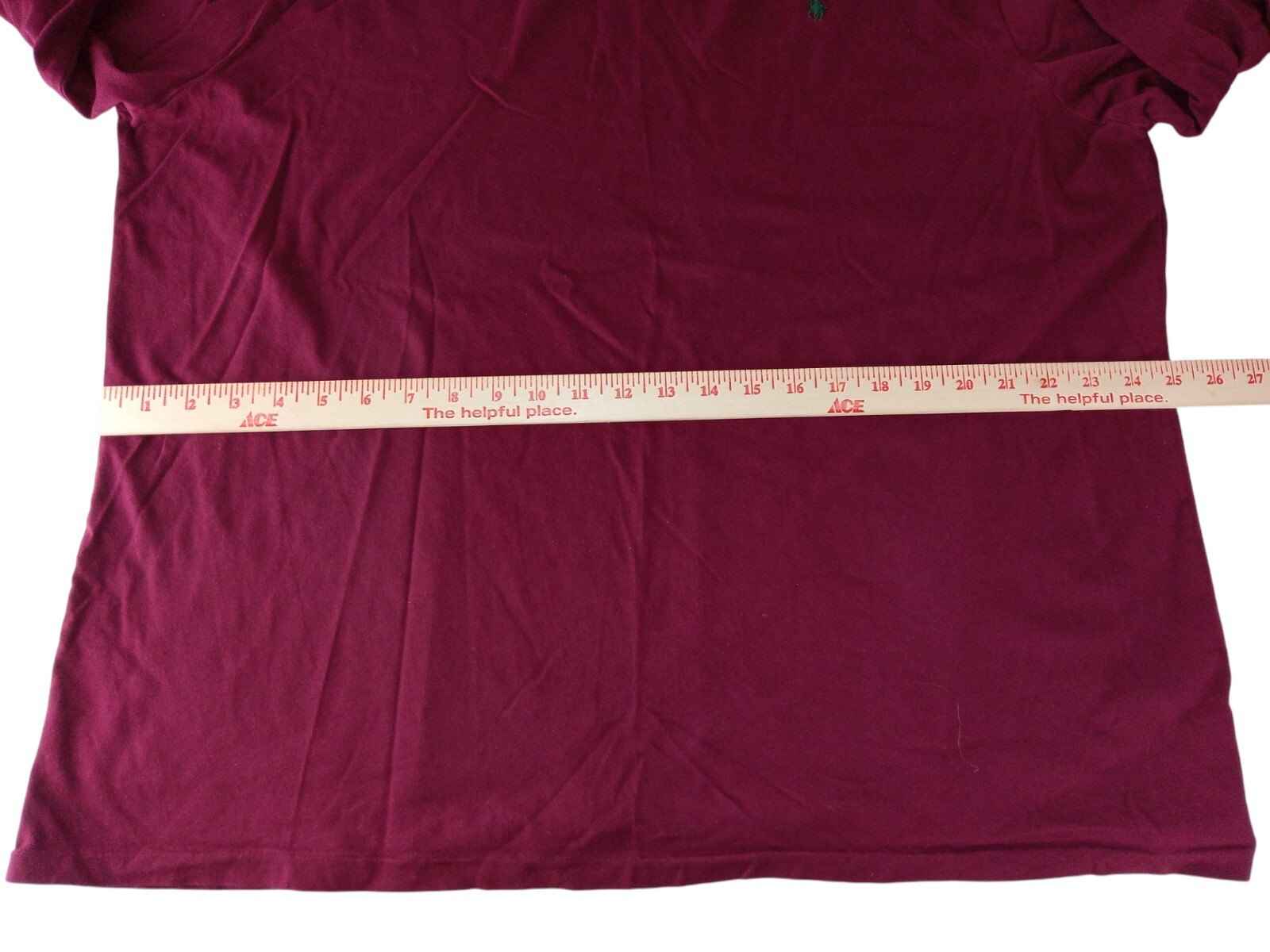 Polo Ralph Lauren Uomo XXL Borgogna Basic T shirt Verde Pony Logo Manica Lunga