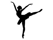 Ballerina Dancer Silhouette Girls Vinyl Decal Car Sticker
