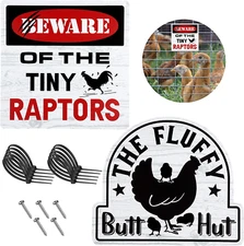 2 Sets Chicken Coop Signs Aluminum Chicken Coop Accessories the Fluffy Butt Hut