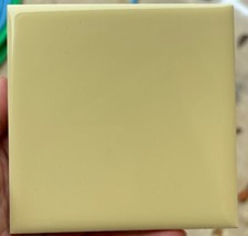 Mosaic USA 4-3/8" Square Wall Tile Gloss Custard Yellow Ceramic 1950 Retro Vtg