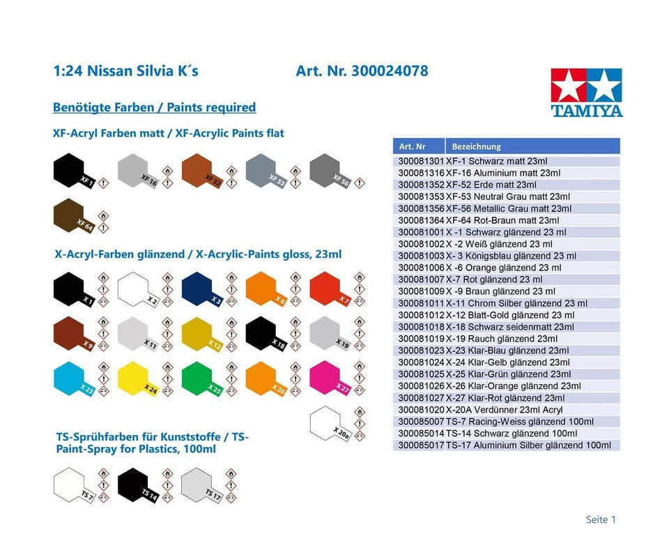Tamiya Kit 1:24 Nissan Silvia K's / 300024078 - Immagine 2 di 3