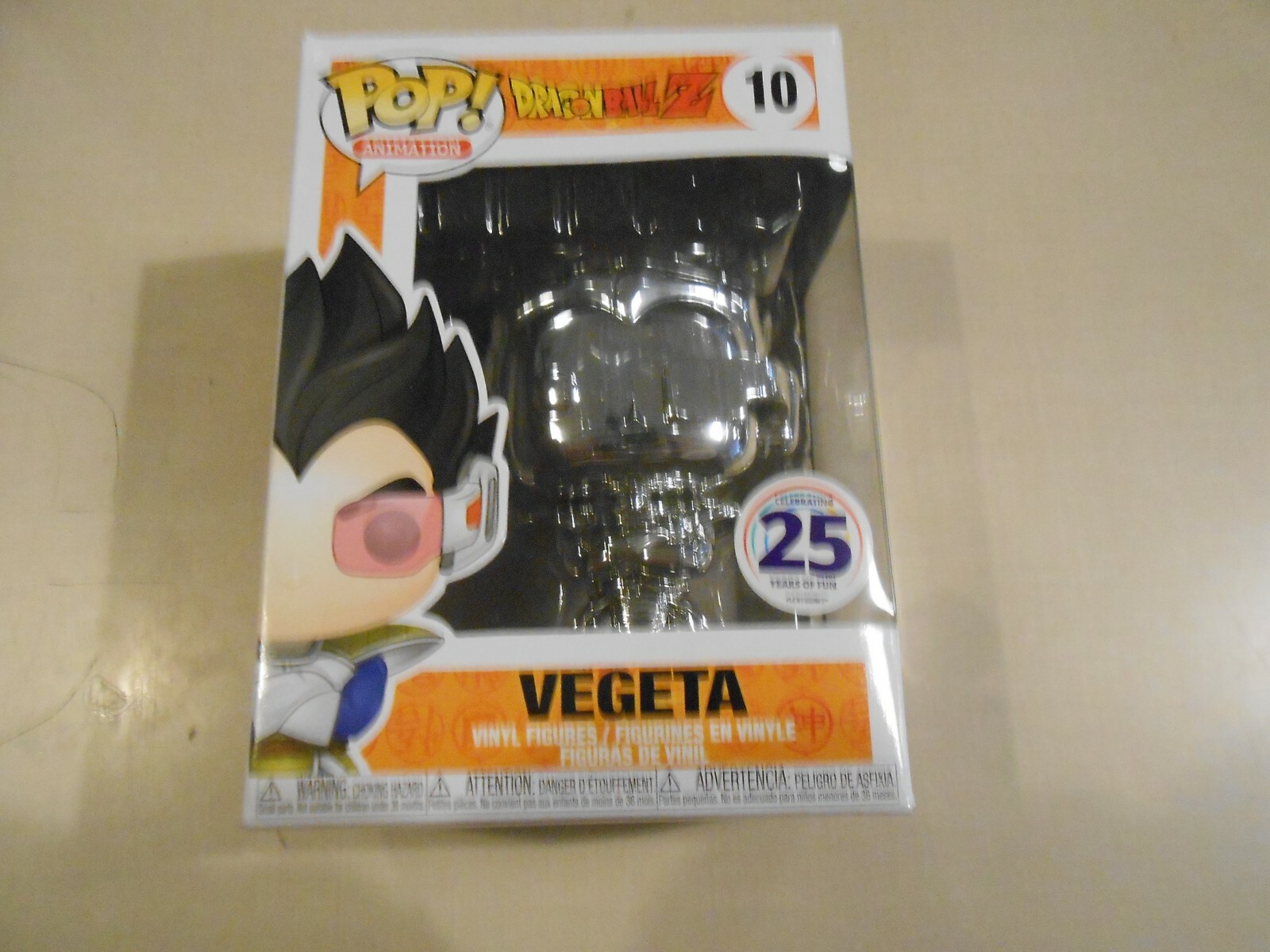 Funko Pop Animation Dragon Ball Z Dbz #10 Vegeta (Chrome) 25Th Anniversary Cib