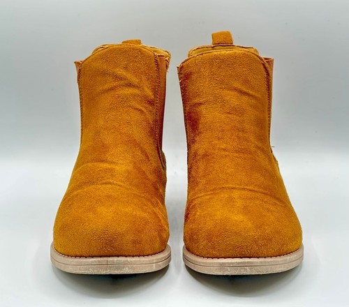 Hellbraun Stiefeletten, Gr. EU 37 - Lederoptik mit flachem Absatz - Bild 2 von 10