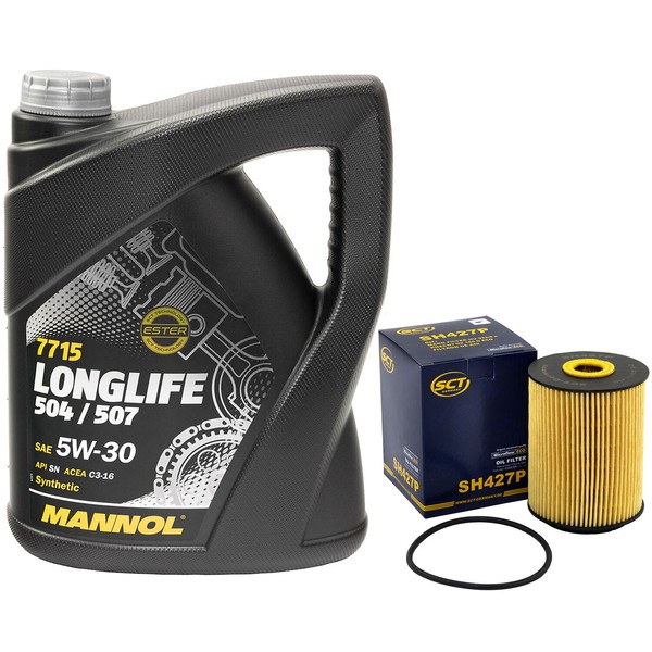 MotoröL Set 5W30 5 Liter + ÖLfilter SH 427 P FüR VW Touareg Phaeton Audi Q7-image