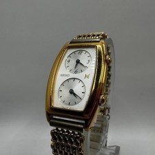 SEIKO Battery Noie Dual Time Double Face QZ Watch Gold