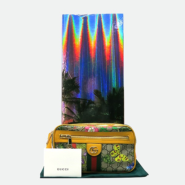 Gucci GG Logo PVC Supreme Canvas Ophidia Floral Crossbody Belt