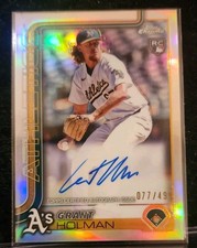 2025 Topps Chrome Grant Holman RC Refractor Auto /499 Athletics #RA-GHO