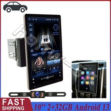 Double 2DIN Rotatable 10'' Android 13 4-Core Car Stereo Radio GPS Touch Screen